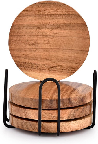 Acacia wood coasters - coasters, for