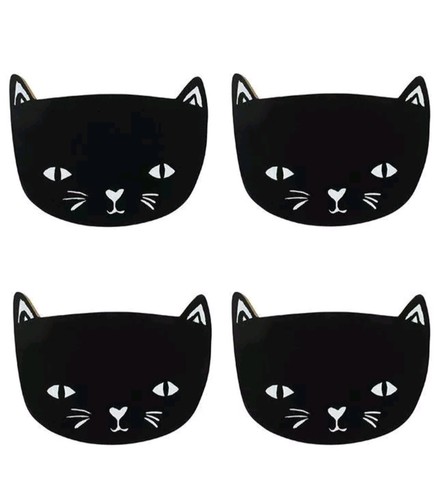 Cute set black cat or - black,
