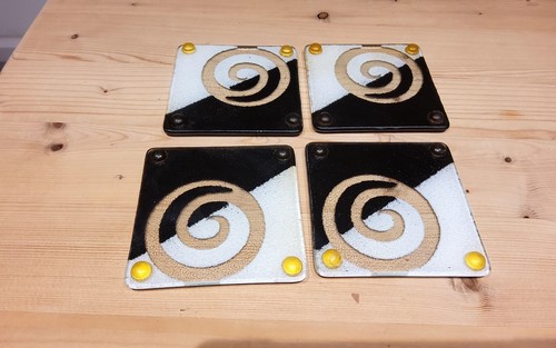 Set glass coasters the - 4,