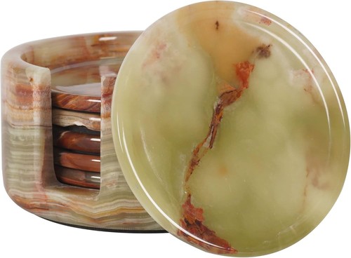 Marble coaster set with - with, holder