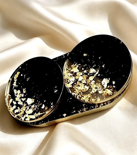 Black gold resin - gold, coaster
