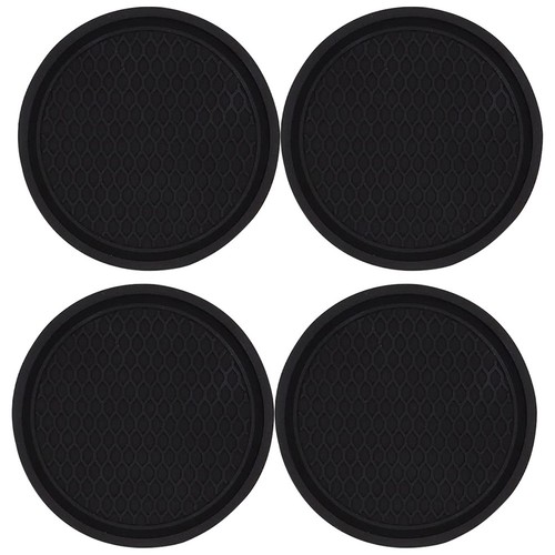 Reusable black pvc coasters - reusable,