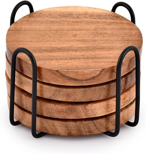 Edhas acacia wood coasters for - acacia,