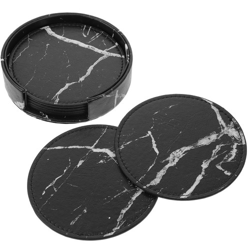 Coaster holder black marble - black,