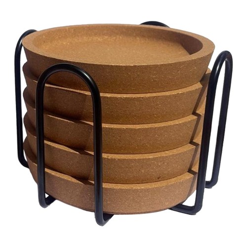 Round cork coasters - 5x,