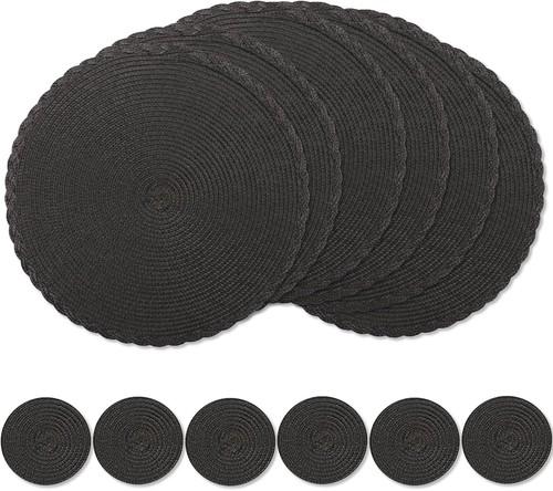 Round woven placemats - round,