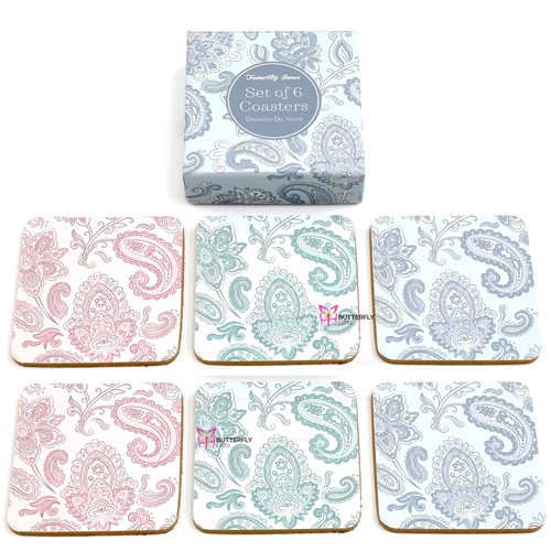 Paisley set coasters cork - of,