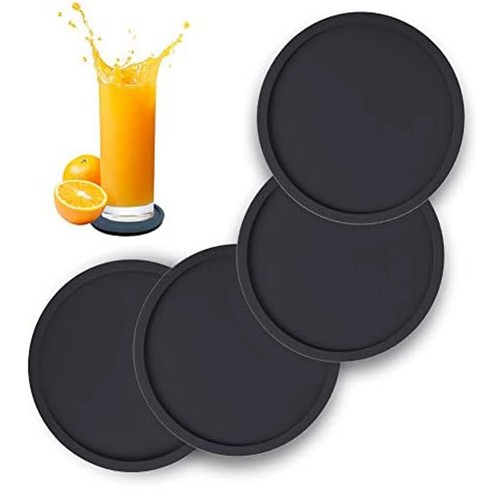 Non slip round black silicone - black,