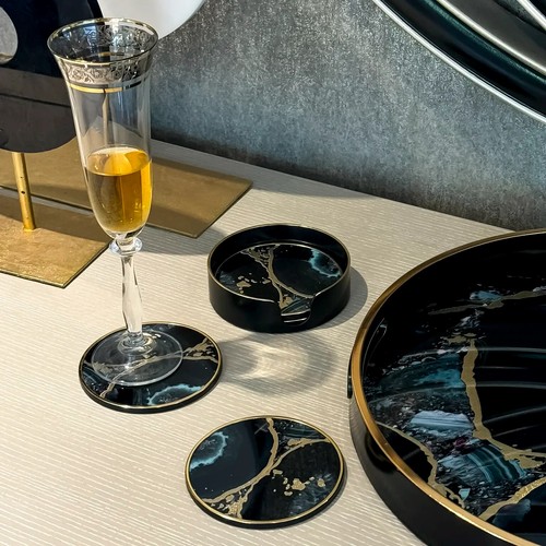 Agate drinks coaster set - drinks,