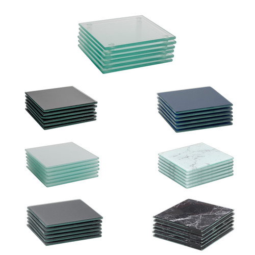 Square glass coasters 10cm - square,
