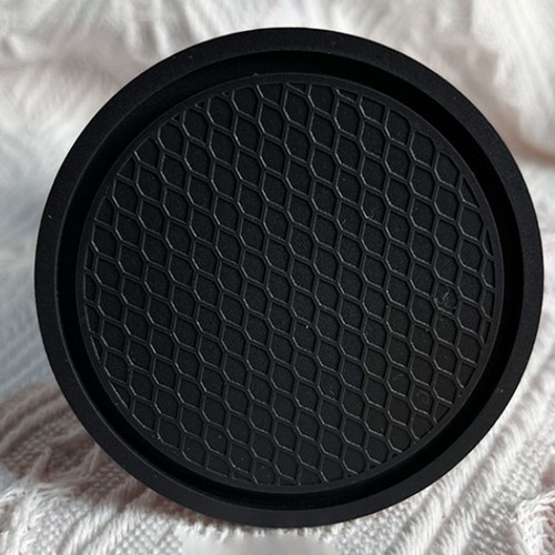 Black pvc reusable coasters - black,