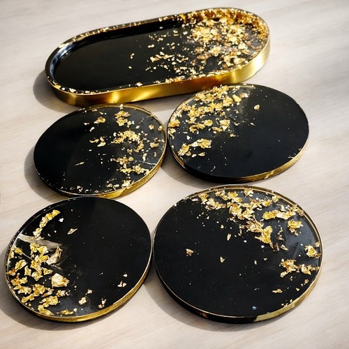 Resin coaster set - set, with