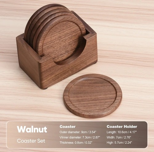 6pcs set wooden - 6pcs/set, coasters