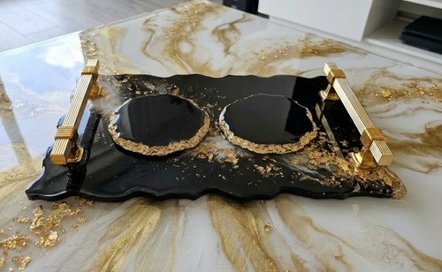 Luxury black gold resin - gold,